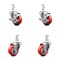 Service Caster 3.5 Inch Red Polyurethane Wheel Swivel 7/8 Inch Square Stem Caster Brake, 2PK SCC-SQ20S3514-PPUB-RED-TLB-78-2-S-2 - alternate 1